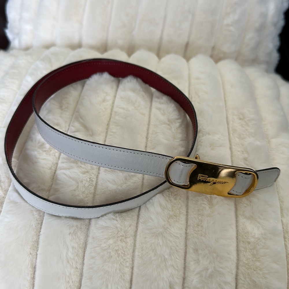 Vintage FERRAGAMO belt - white